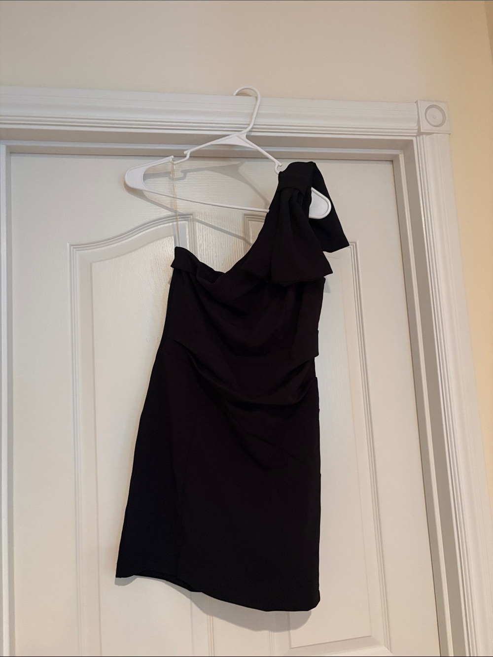 Honey and Rosie One-Shoulder Black Bow Dress